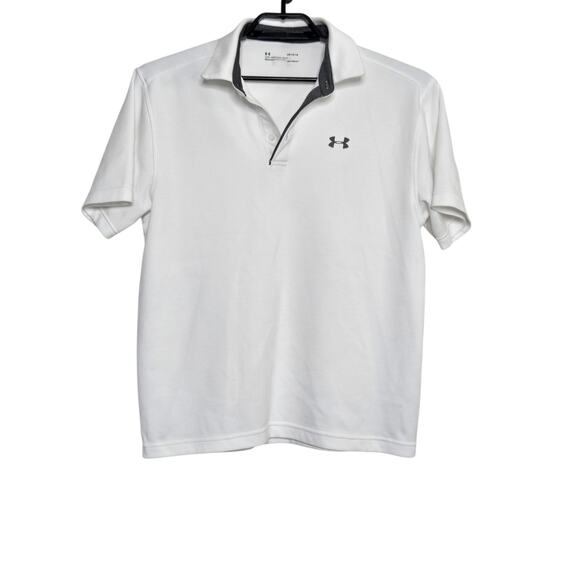 Mens Polo Shirt Lot Size Large Golf Nike Under Armout Dri-Fit Blue White - Picture 4 of 10